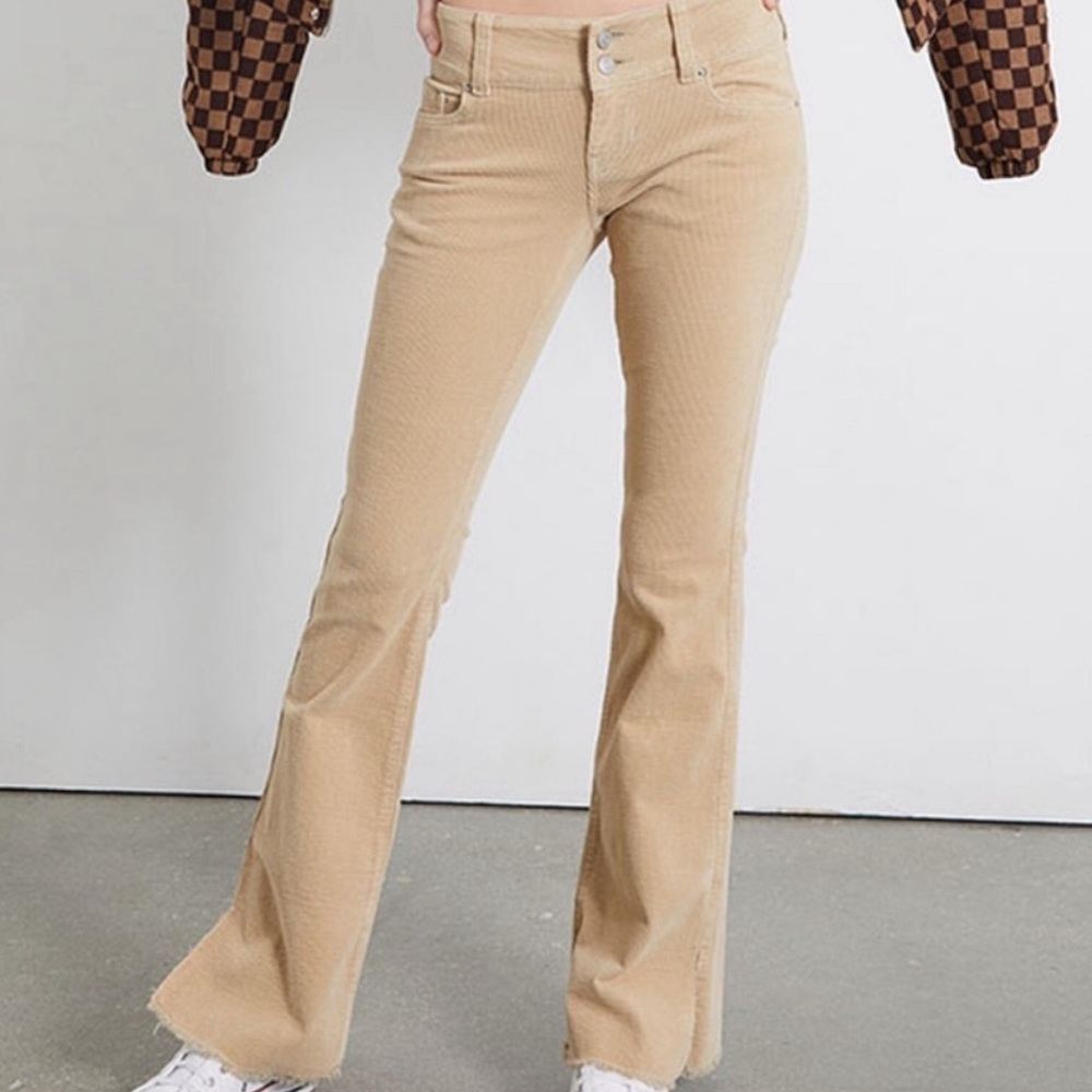 Tan Corduroy Flare Pants